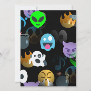 Cartão halloween emojis