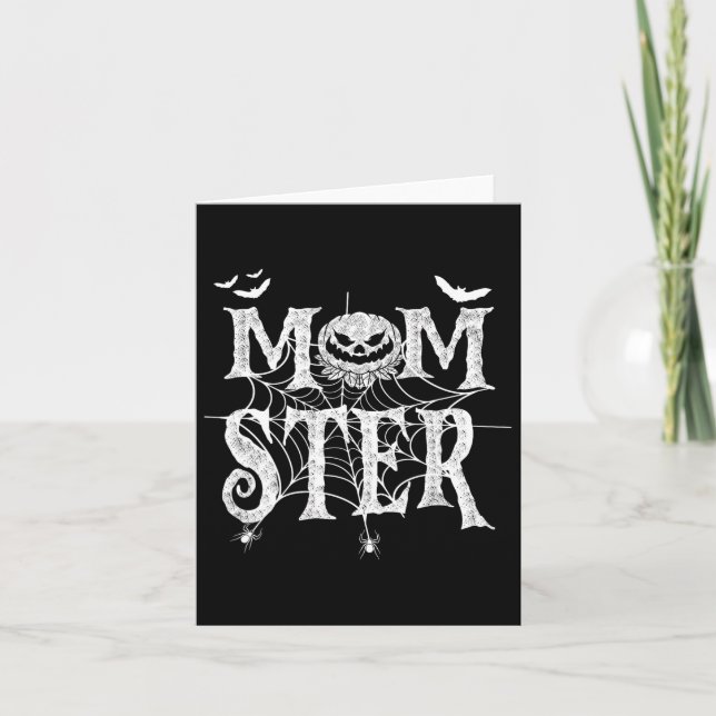 Cartão Halloween Engraçado Para Mamãe Monstro Pumpkin Mãe (Frente)