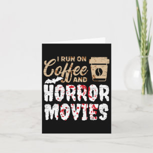 Cartão Halloween eu corro em café e filmes de terror Truq