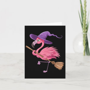 Cartão Halloween Flamingo Witch Hats Assustadora Costumes