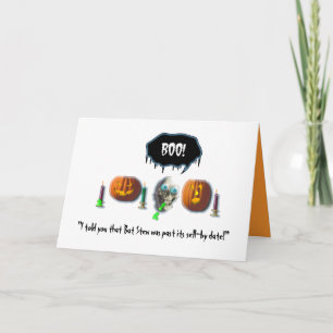 Cartão Halloween Fun-Vomiting Skull+Pumpkins