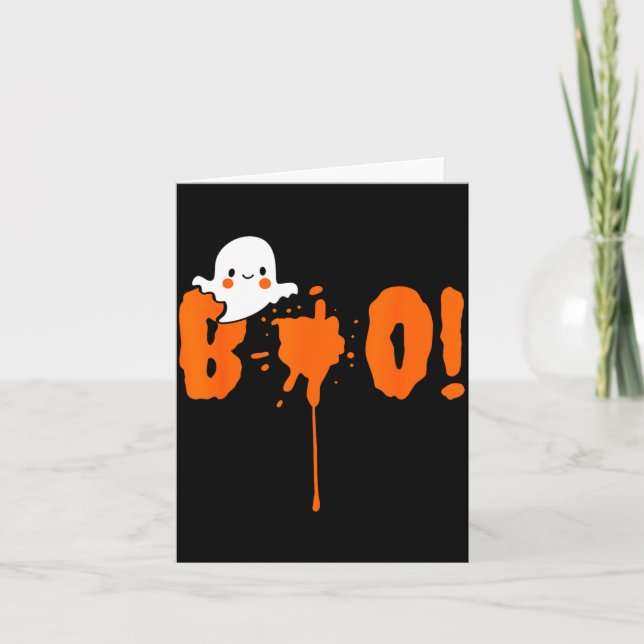Cartão Halloween Funny Cute Ghost Boo! Design Gift  (Frente)