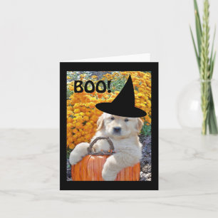 Cartão Halloween Funny Puppy Witch Note Card
