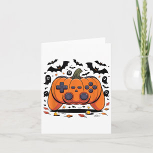 Cartão Halloween Gaming Pumpkin Controller Spooky Video G