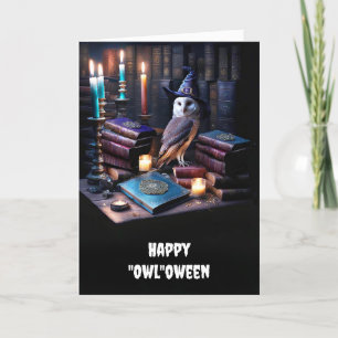 Cartão Halloween General com Coruja Mystical Magical Book