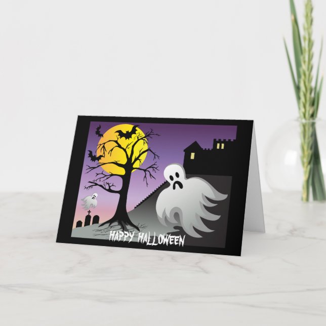 Cartão Halloween Ghost Bats 10% fora da venda (Frente)