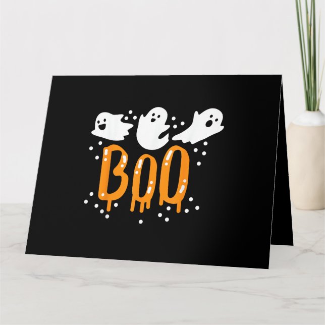 Cartão Halloween Ghost Boo Cute (Frente)