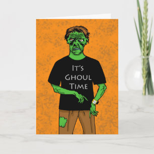 Cartão Halloween Ghoul Time, Zombie Watch