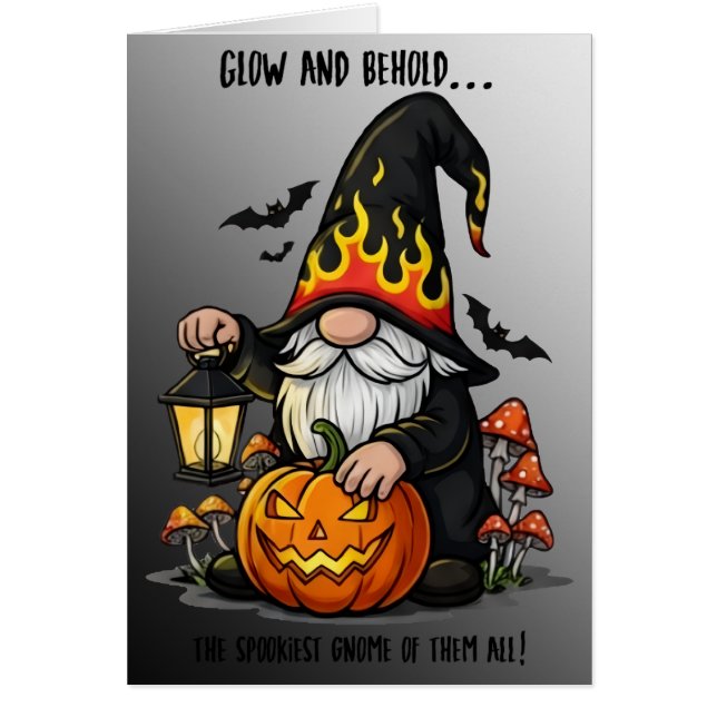 Cartão Halloween Gnome Greeting Card (Frente)