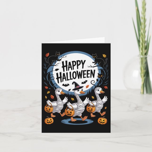 Cartão Halloween Goose Happy Halobetween Goose (Frente)
