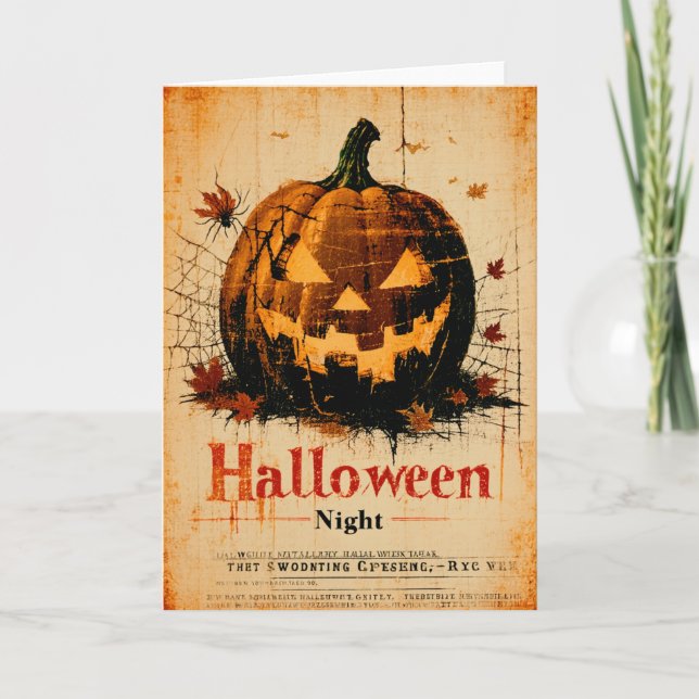 Cartão Halloween Graphic - Classic 1960s Design (Frente)