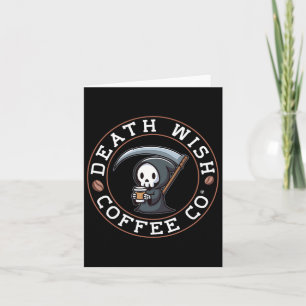 Cartão Halloween Grim Reaper Bebendo Café Morte C