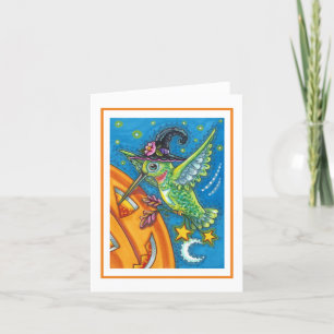 Cartão HALLOWEEN HUMMINGBIRD, JACK O LANTERN WHIMSY Vazio