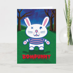 Cartão Halloween Humor, Cute Zombie Bunny Rabbit