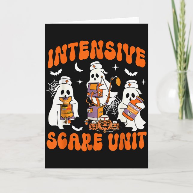 Cartão Halloween Intensive Care E Unit Ghost Nurse Icu Nu (Frente)