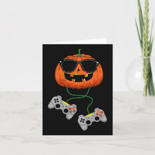 Cartão Halloween Jack O Lantern Gamer Boys Brincadeira H