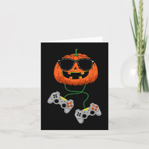 Cartão Halloween Jack O Lantern Gamer Boys Brincadeira H