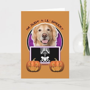 Cartão Halloween - Just a Lil Spooky - Golden Retriever