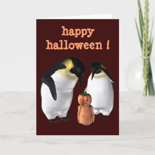 Cartão Halloween King Penguins