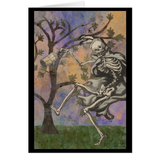 Cartão Halloween Lantern Walk (Frente)