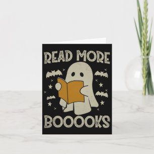 Cartão Halloween Leia Mais Livros Engraçado Ghost Leading