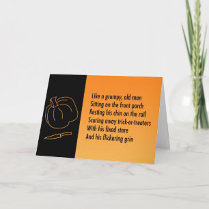 Cartão Halloween Metaphor Poem Card - Jack-o-lantern