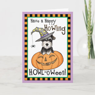 Cartão Halloween Miniature Schnauzer Invitation