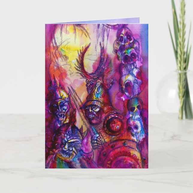 Cartão HALLOWEEN MONSTERS / ORK WAR Fantasy (Frente)