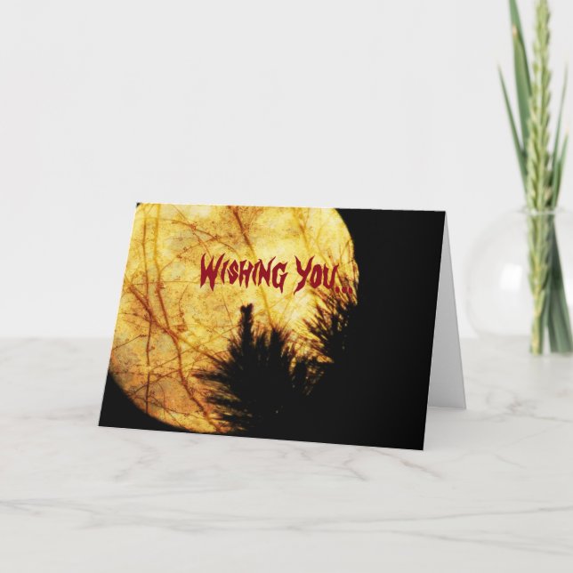 Cartão Halloween Moon Birthday (Frente)