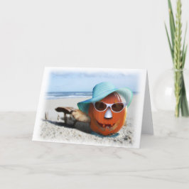Cartão Halloween Na Praia