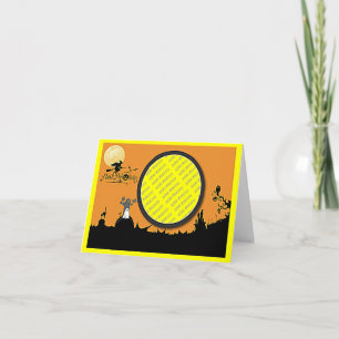 Cartão Halloween Night in Orange Glow Add Your Photo