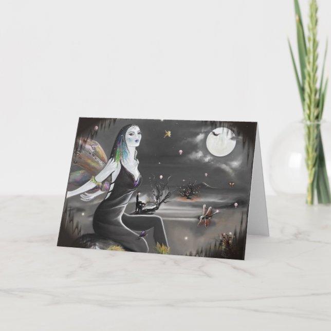 Cartão Halloween Night Wings (cartão) (Frente)