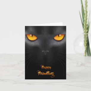 Cartão Halloween - Olhos de Gato Preto