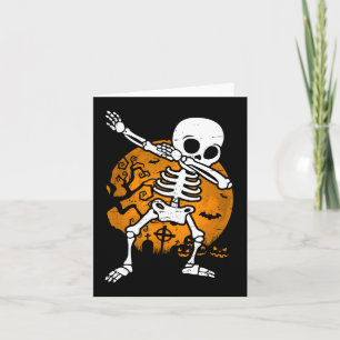 Cartão Halloween Para Meninos Dabbing Skeleton Costume