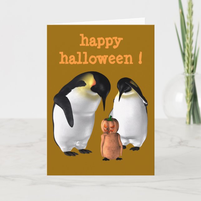 Cartão Halloween Penguin (Frente)