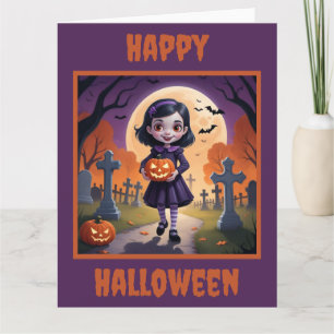 Cartão Halloween Pequena Vampira