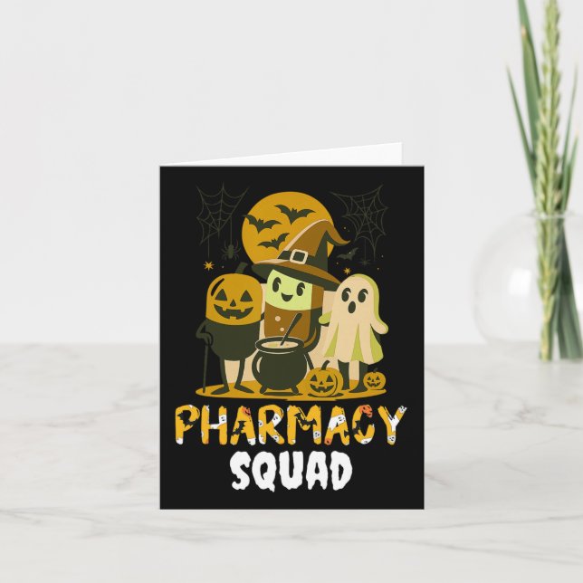 Cartão Halloween Pharmacy Squad Pills Farmacêutica de fan (Frente)