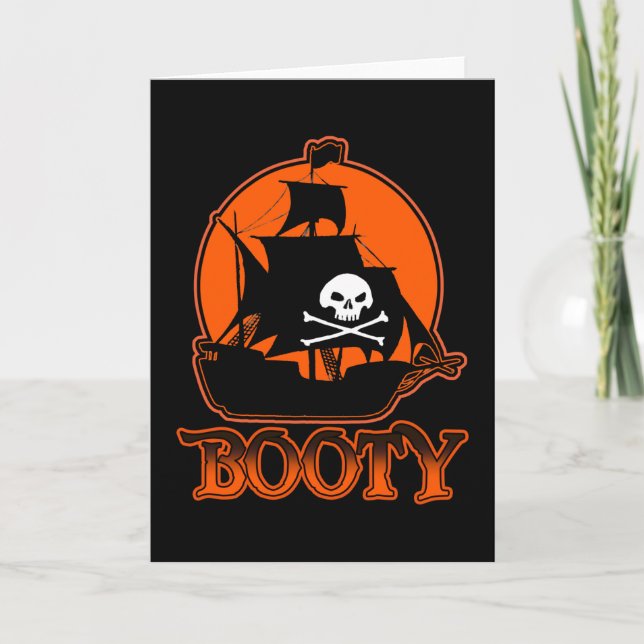 Cartão Halloween Pirate Booty (Frente)