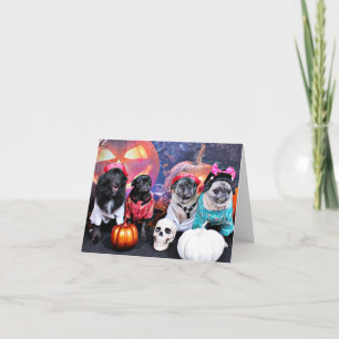 Cartão Halloween - Pug - Bruno Pearl Bear Ms Wiggens