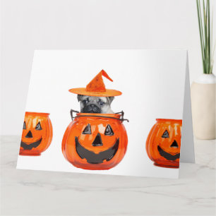 Cartão Halloween pug dog