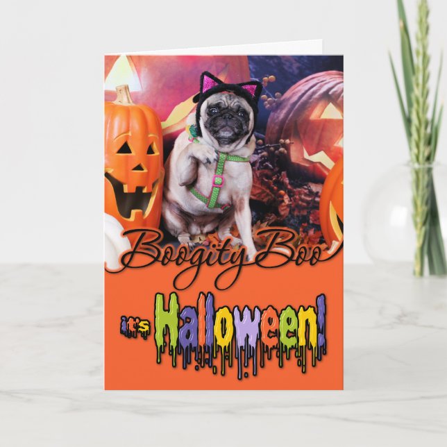 Cartão Halloween - Pug - Lily Lou (Frente)