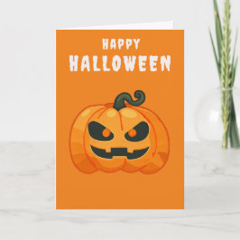 Cartão Halloween Pumpkin retro laranja
