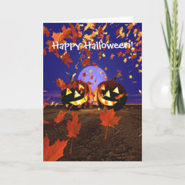 Cartão Halloween Pumpkins Brincando