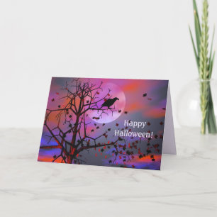 Cartão Halloween Raven Night