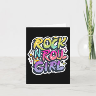Cartão Halloween Rock N Roll Girl Retro Costume Grafite