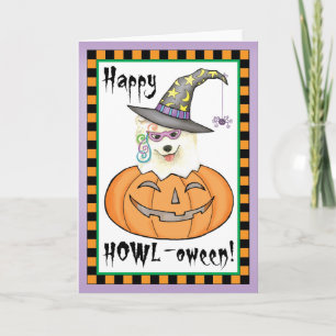 Cartão Halloween Samoyed
