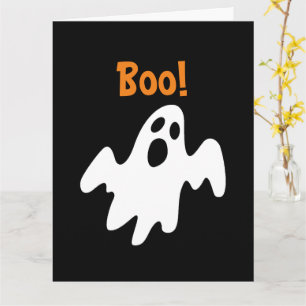 Cartão Halloween Scary Engraçado Feriado Ghost diz Boo