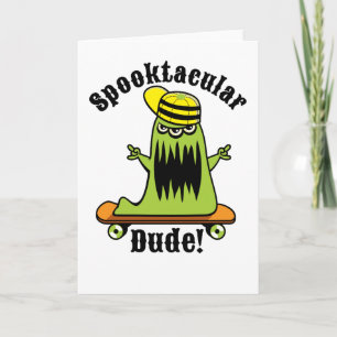 Cartão Halloween Skateboard Monster Spooktacular Dude!