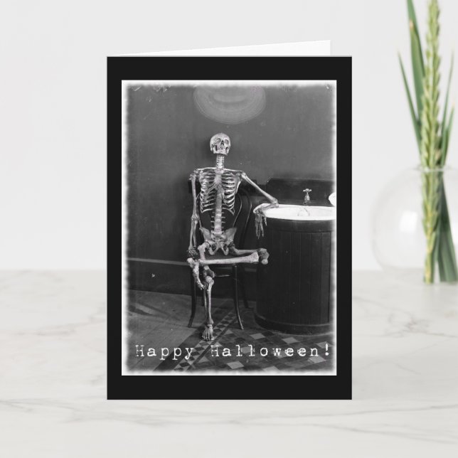 Cartão Halloween Skeleton (Frente)