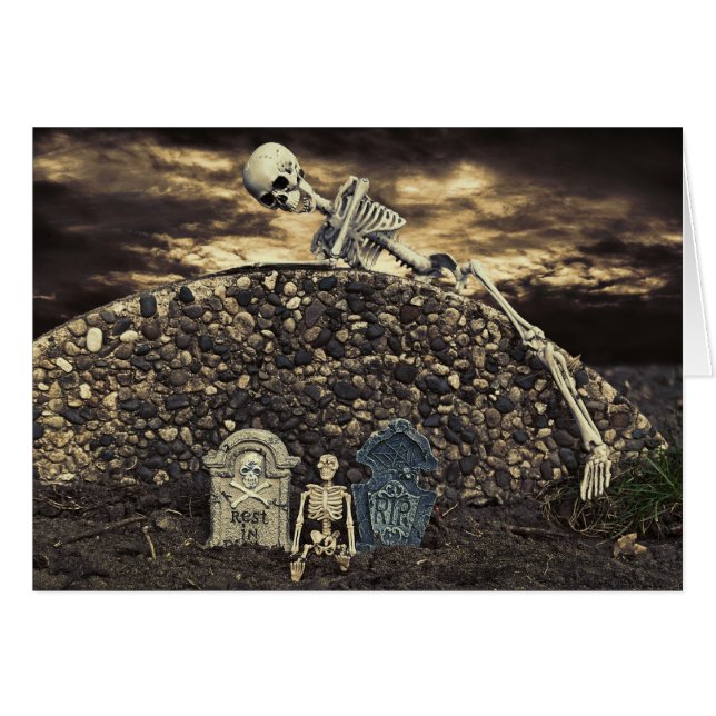 Cartão Halloween Skeleton (Frente Horizontal)